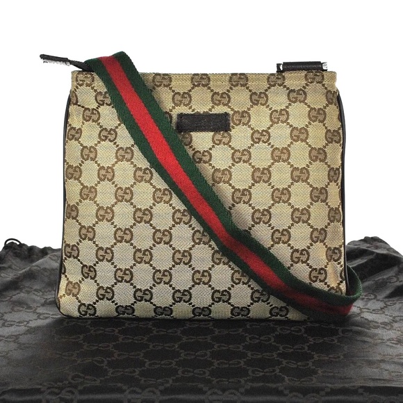 Gucci Handbags - Authentic Gucci brown monogram canvas small crossbody bag